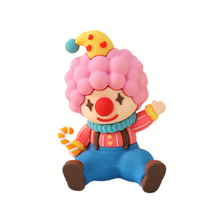 派对系列马戏团主题生日蛋糕装饰软胶坐姿小丑小动物玩偶摆件插件