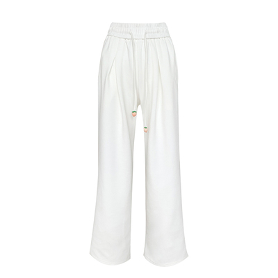 水蜜桃吊坠高腰垂感阔腿休闲长裤