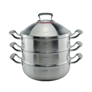 Chockmen18-10不锈钢大蒸锅笼屉304焖炖煮炒锅多功能火锅边炉3032