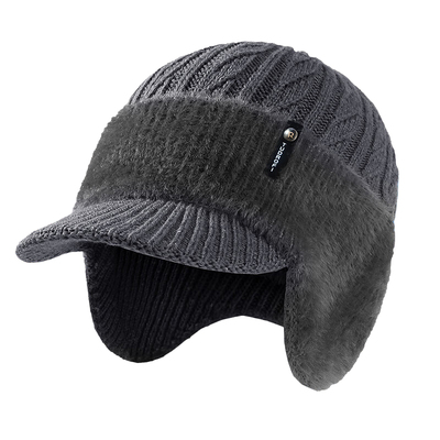 老年人帽子男士保暖针织毛线帽