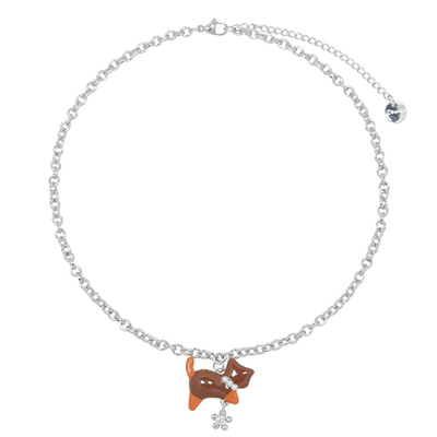 AWE周深同款搪瓷小猫咪钛钢项链