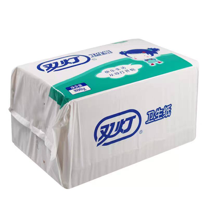 双灯卫生纸800克加厚平板皱纹纸厕纸大包装手纸草纸方块纸刀切纸