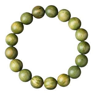 【普陀山直发】天然绿檀木手串女士沉香盘玩男款文玩木质佛珠手链