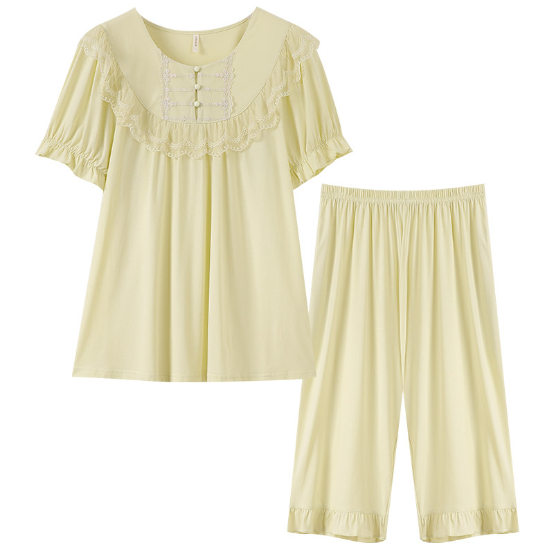 金黛儿睡衣女夏季纯棉短袖家居服