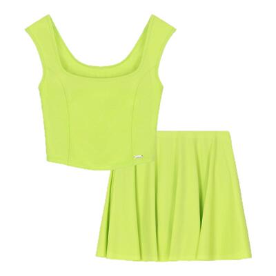 芬狄诗商场同款分体泳衣女带胸垫短款背心短裙修身游泳装FS00128