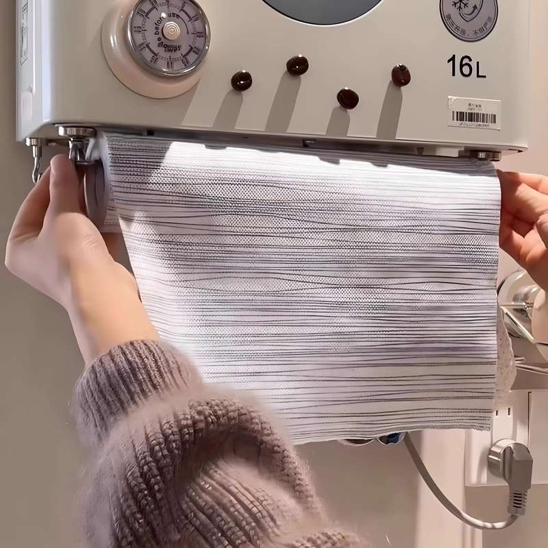 热水器管道遮丑神器不锈钢磁吸纸巾架厨房卫生间卷纸创意收纳挂杆
