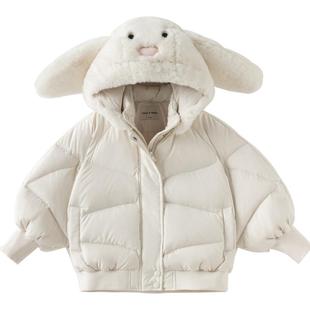 戴维贝拉女童羽绒服儿童三防外套女2025冬装新款宝宝冬季衣服童装