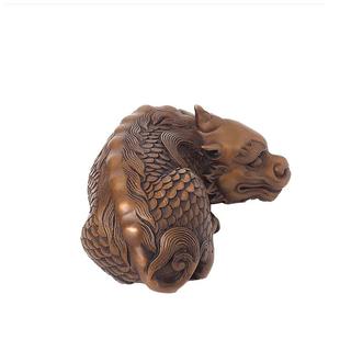 獬豸摆件故宫铜麒麟镇纸尺创意书房工艺客厅家居红酒架酒柜装饰品