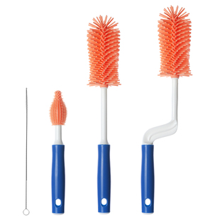 奶瓶刷新生婴儿专用直柄奶嘴刷吸管刷清洗沥干架清洁刷置物架套装