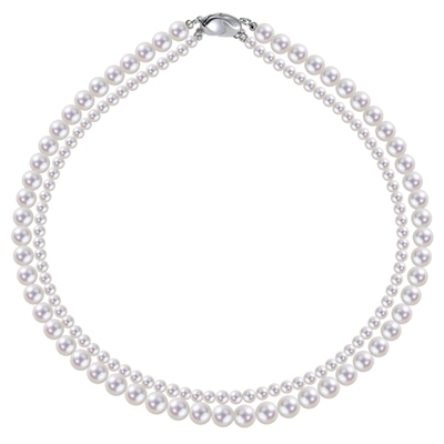 GiO珠宝 淡水珍珠项链女双层小米珠珠串锁骨链赵丽颖同款颈链