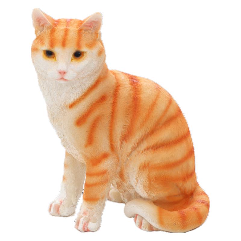 仿真三花猫橘猫摆件家居电视柜阳台花卉造景动物小猫咪装饰工艺品