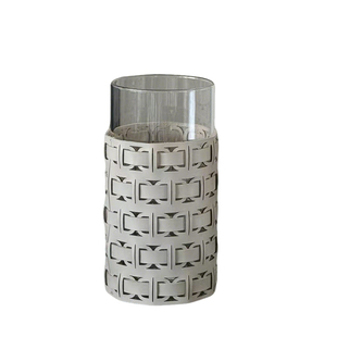 SilentWind寂风简约镂空皮革花瓶家居桌面插花器客厅餐桌装饰摆件