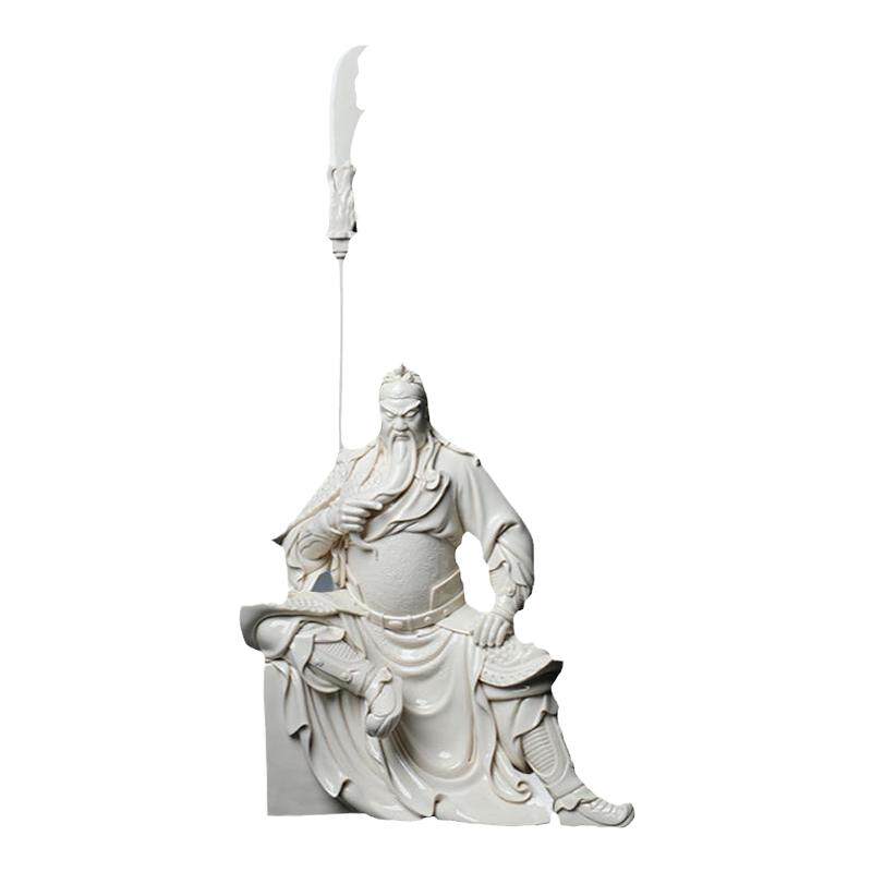 戴玉堂陶瓷摆件《忠义千秋关公像》兰全盛武财神关帝圣君神像玄关