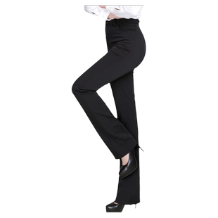 职业装西装裤直筒藏蓝工作服裤制服裤子女邮政西裤工裤春秋冬厚