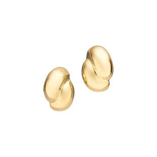 韩国shopm铜镀18K金设计感不对称曲线简约高级感耳环ins博主同款