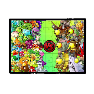 植物大战僵尸木质拼图500/1000片送相框卡通动漫大型儿童益智玩具