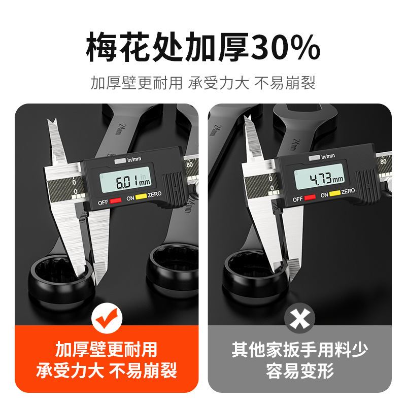 胜达两用扳手13号工具全17号呆套装加长开梅花开口10扳手号扳手梅