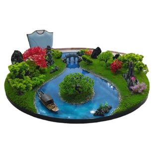 餐桌中间摆花酒店饭店装饰品餐厅工艺品大圆桌中心摆件微缩景观树