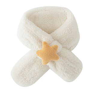 汤尼倍儿婴儿围巾冬季防风小月龄宝宝毛绒加厚保暖护颈交叉式围脖