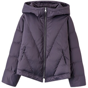 「现货」韩雨嘉冬季连帽羽绒服女新款90白鸭绒宽松保暖棉服外套