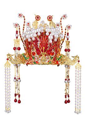 仙家黑妈妈神像凤冠头饰手工合金