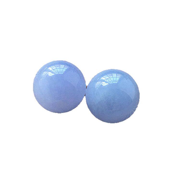 缅甸翡翠冰种紫罗兰玉珠子对珠