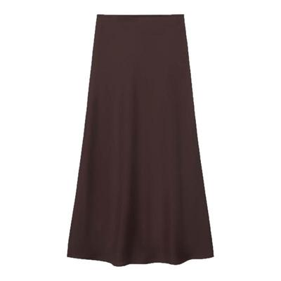 显瘦百搭垂坠光泽感及地长款半裙