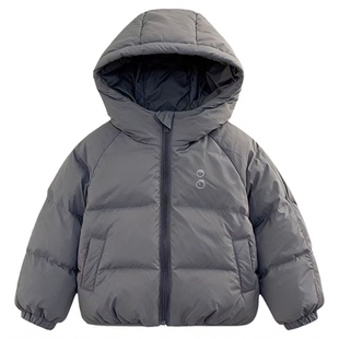 男童短款加厚羽绒服套装宝宝冬季保暖面包服小童韩版纯色极简上衣