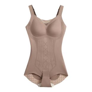 保暖上装女免穿文胸收腹束腰连体塑身衣塑型美体加绒带胸垫束身衣