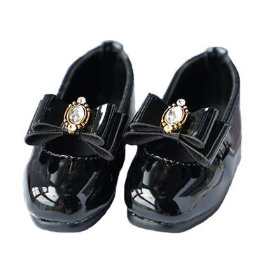 黑色黑色四分娃鞋漆皮小皮鞋