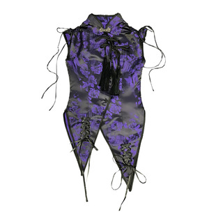 血液供给原创◆忍-哥特 中国风新中式盘扣提花改良旗袍不规则上衣