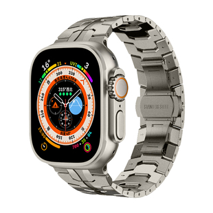 适用ultras3苹果手表S10表带applewatch表带钢铁侠元素iwatch11表带S8金属腕带S7高级钢带S9不锈钢S6升级款SE