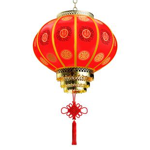 2025新款过年免插电太阳能大红灯笼春节大门口阳台一对中国风宫灯