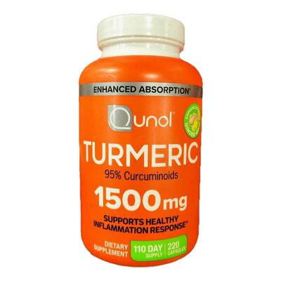 现货28.08/美国Qunol酋诺1500mg高浓度姜黄素胶囊易吸收220粒