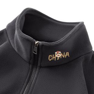 回力外套男士加绒加厚款保暖冲锋衣内胆奥粒绒开衫男生冬季夹克Y