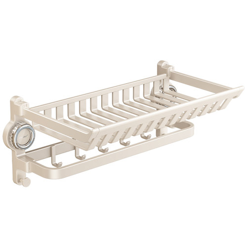 吸盘毛巾架卫生间免打孔浴巾置物架子一体浴室厕所挂杆太空铝套件