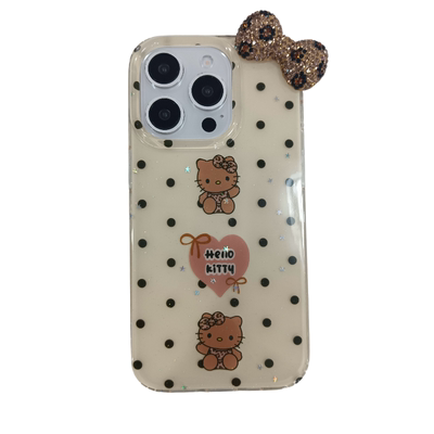 棕色hellokitty波点手机壳新款