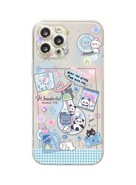 benefit趣味可爱灯泡熊猫17适用于iphone16promax苹果15PRO手机壳13新款14套12创意11透明xsmax硅胶xr防摔8p