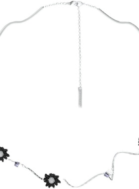 yuritan三朵雏菊紫钻情侣款项链