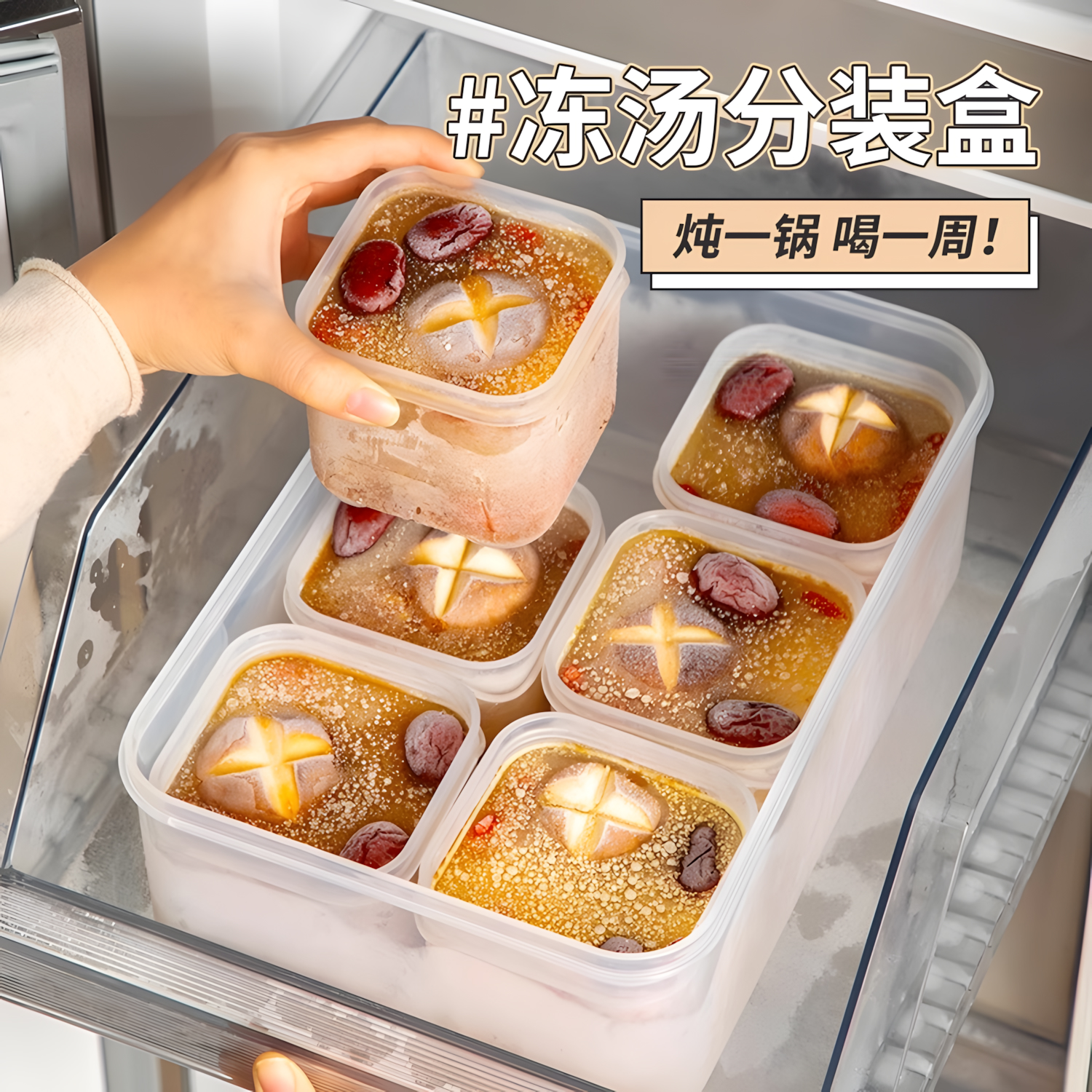 冻汤分装盒米饭分装盒高汤冷冻储存可微波冰箱用专用盒定量小饭盒