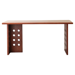 中古风实木餐桌家用长方形吃饭桌子工作台书桌写字台沙发后长条桌