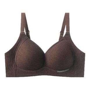 猫人红色内衣女小胸聚拢收副乳提拉防下垂软支撑上托无钢圈文胸罩