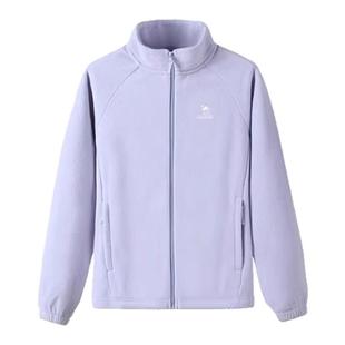 骆驼运动加绒外套女立领上衣内搭御寒保暖抗静电摇粒绒开衫外套男