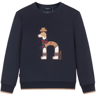 hazzys哈吉斯童装男女童卫衣24冬新中大童短绒保暖套头上衣