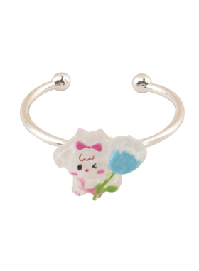 可爱小猫小兔小狗卡通开口可调节2026年新款百搭正品高颜值手饰