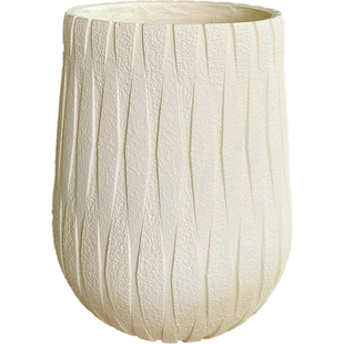 白色镁泥花盆轻奢高级感家用龟背竹天堂鸟专用大花盆水泥大号花盆