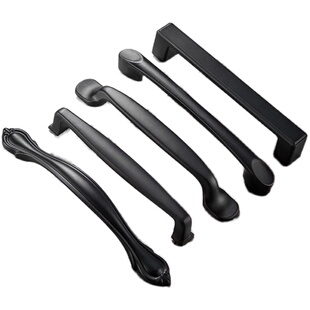 卡贝抽屉拉手衣柜门黑色美式橱柜现代简约柜门把手欧式单孔小拉手