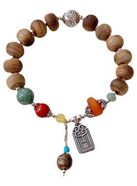 莲花南红手串檀木国潮