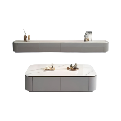 实木岩板茶几客厅家用落地储物柜小户型2025新款茶几电视机柜组合