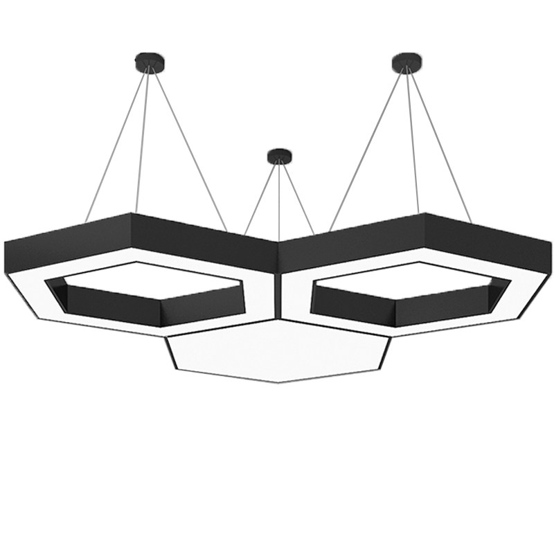 六边形led灯 六角蜂窝造型吊灯创意异形健身房超市专用商业工装灯
